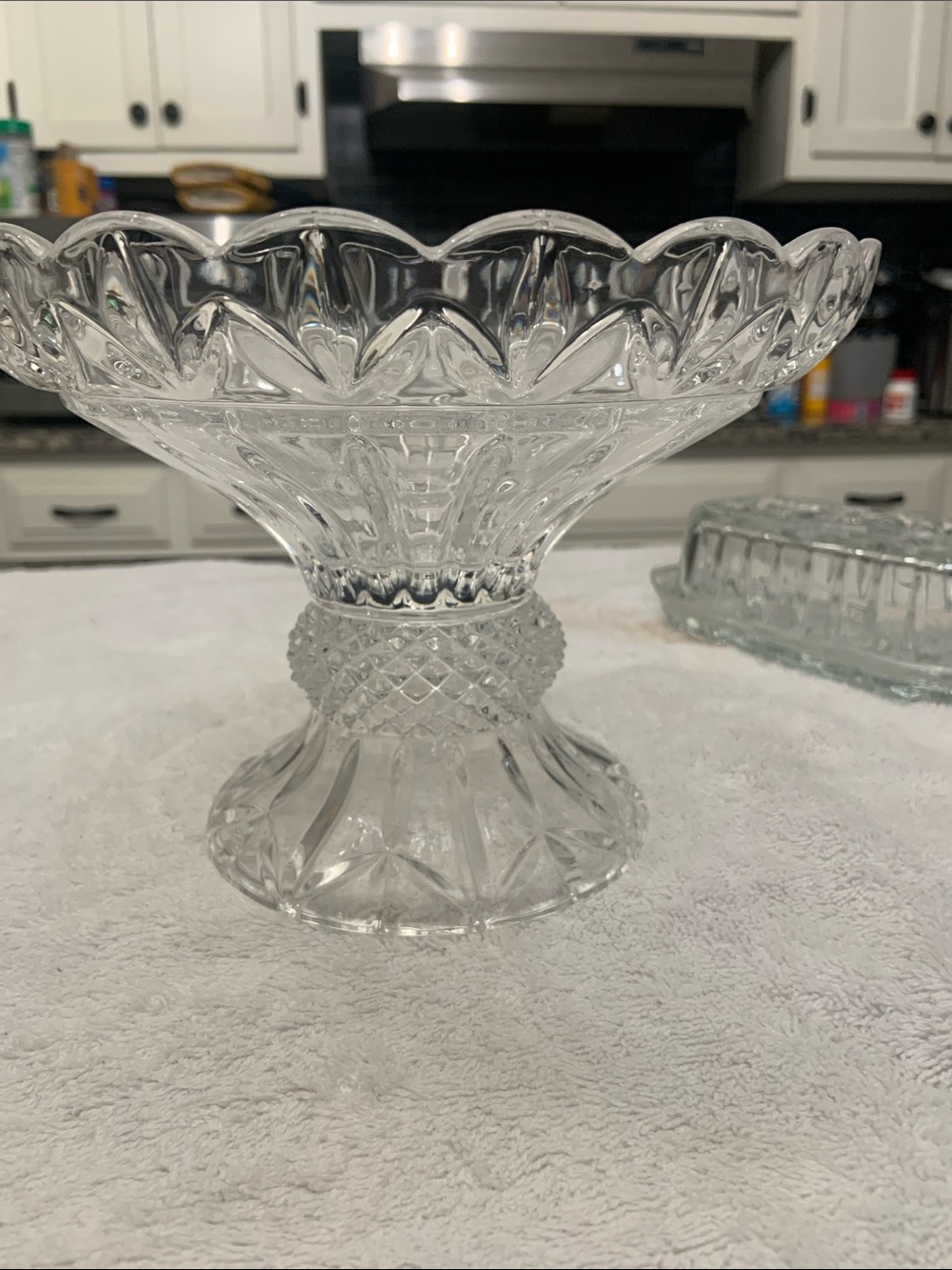 Godinger Clear Cut-Glass Pedestal Compote Bowl